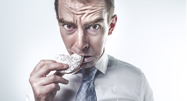 man with binge-eating, overeating disorder