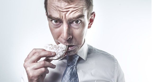 man with binge-eating, overeating disorder